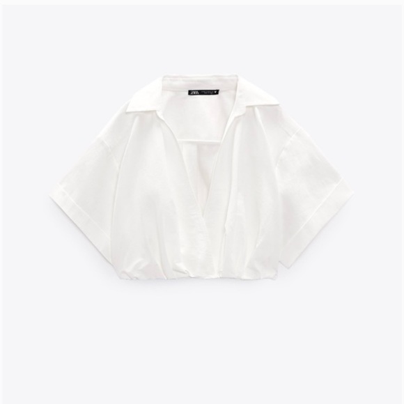 Zara linen crop shirt - Picture 1 of 3